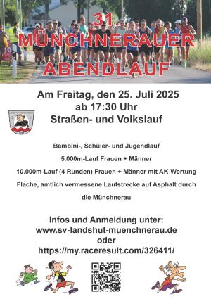 Plakat zum 31. Münchnerauer Abendlauf 2025