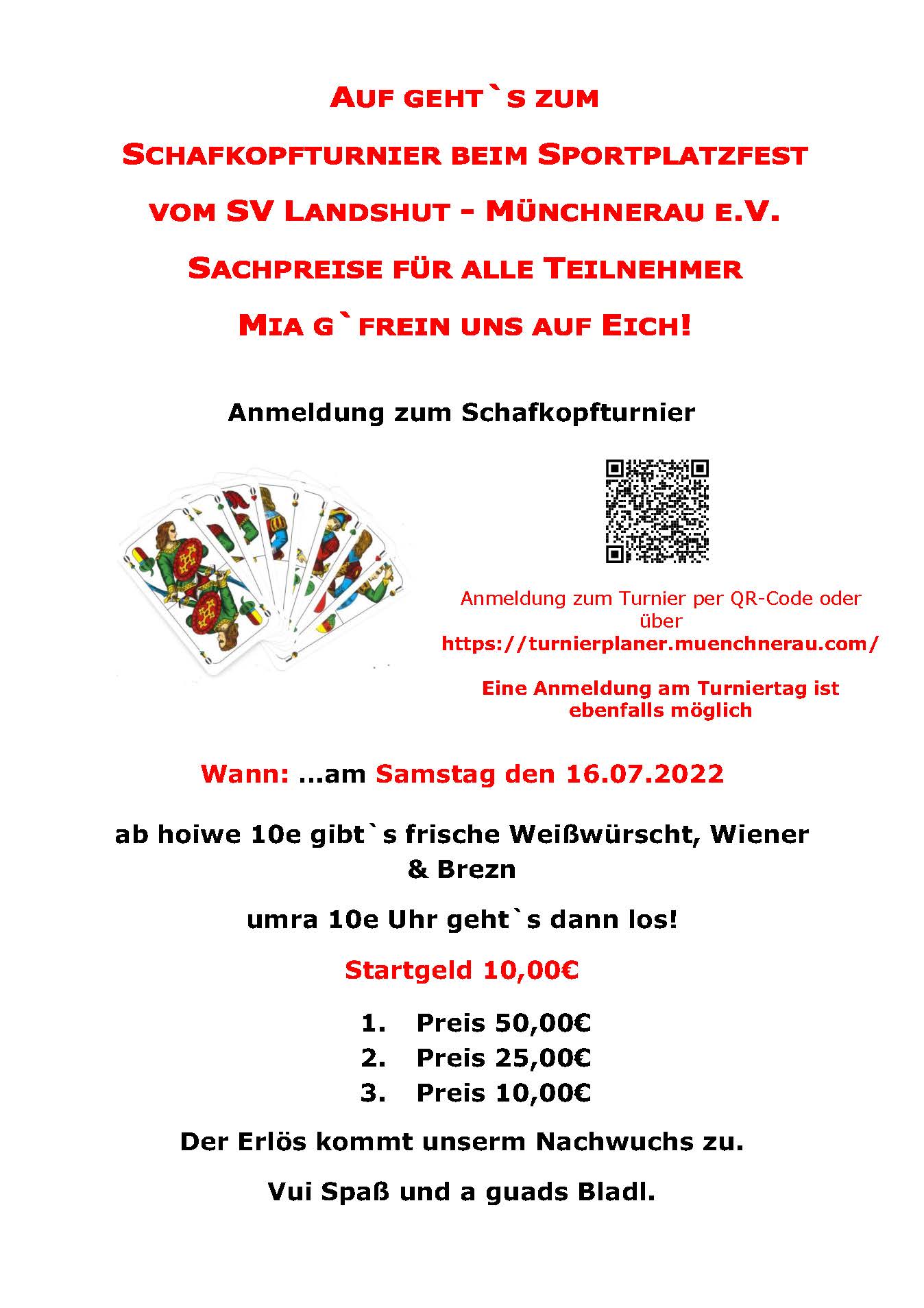 Plakat Schafkopfturnier